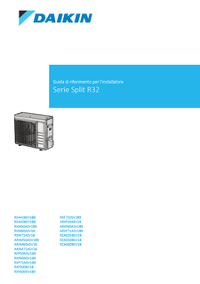 RXA-B8.RXM50A9.RXM-A.ARXM50A9.ARXM60-71A.RXP50-71N9.RXF50D6V1B.RXF60-71D9.ARXF50A6V1B.ARXF60-71A9.RZAG-B_Installer reference guide_4PIT766272-2_Italian download